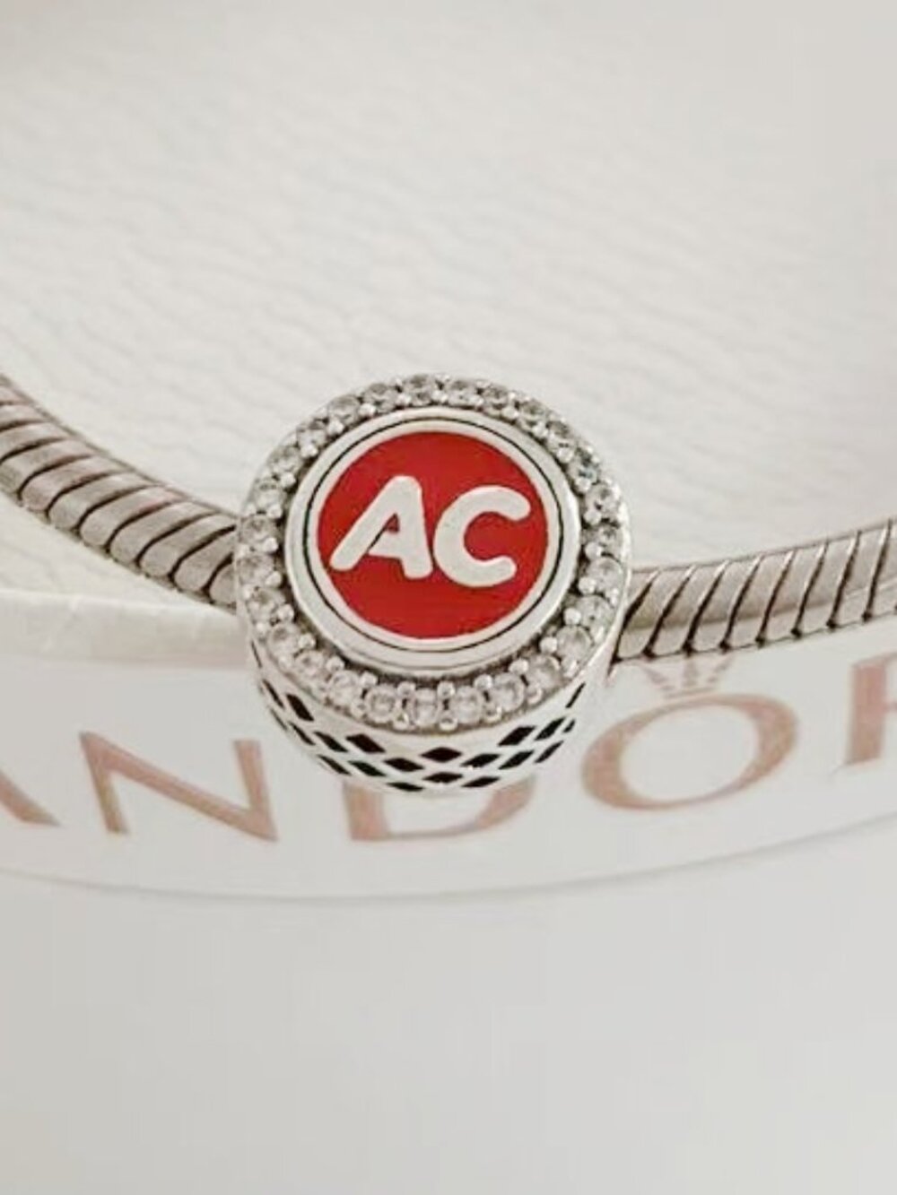 Pandora A C Logo Round Charm